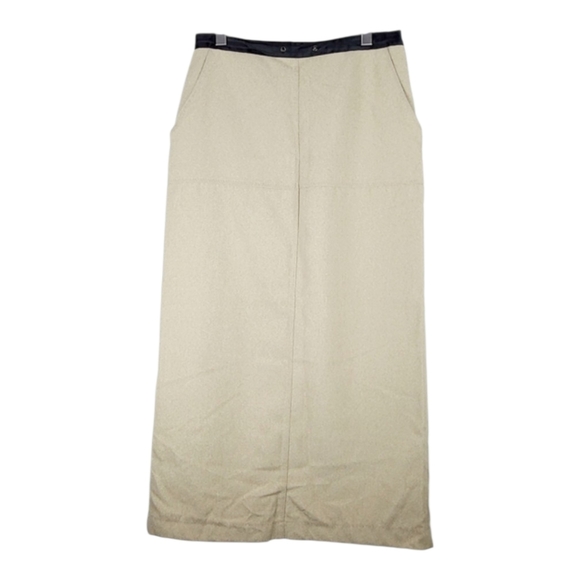 De Ville Dresses & Skirts - Vintage De Ville Cream Large Maxi A-line Skirt Back Slit Minimalist Cottagecore